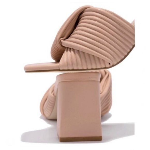 !! NEW !! Sustainable Square Toe Block Heel Mules in Blush - Picture 10 of 12